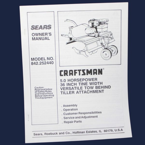 Lawn Tractor Tiller Attachment Owner's Manual 20711