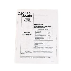 Air Compressor Repair Parts List D20479