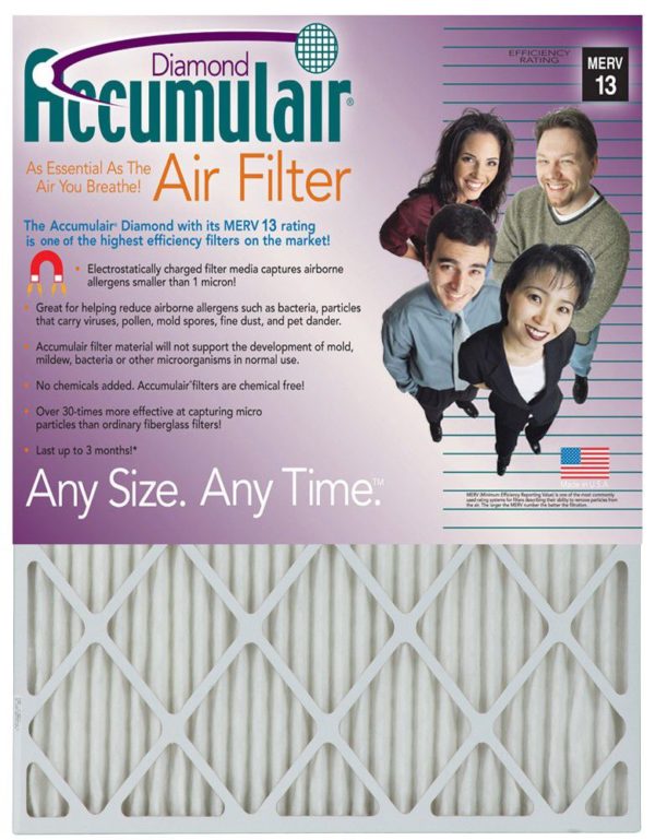 Accumulair Diamond Air Filter  12x12x1 - 12 pack FD12X12-12