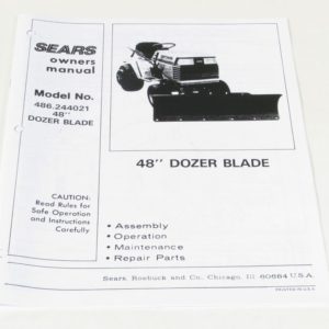 Lawn Tractor Snow Blade Attachment Owner's Manual 44749