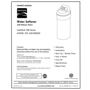 Water Softener Owner's Manual 7282598