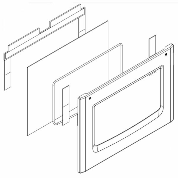 Range Lower Oven Door Outer Panel Assembly (Stainless) W11160357