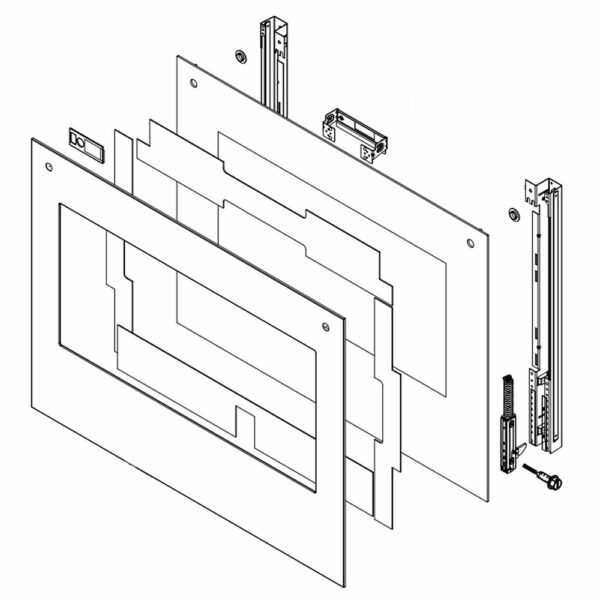Wall Oven Door Outer Panel Assembly (Stainless) W11346915