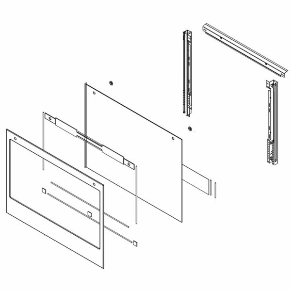 Wall Oven Door Outer Panel Assembly (Stainless) W11376445
